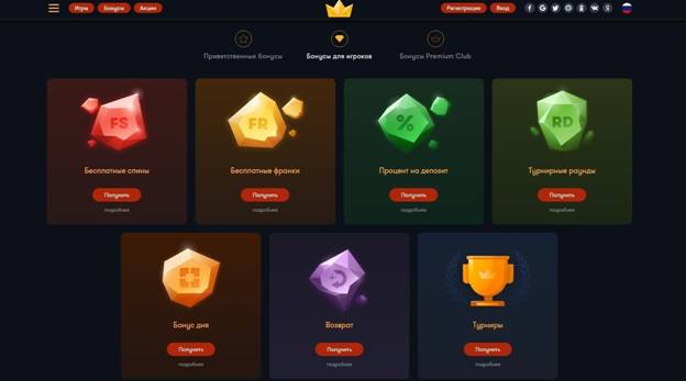 Программа лояльности в Франк казино